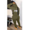 Winter Casual Hooded Alphabet Sweatwear Set Two Pieces