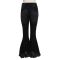 Wide Leg Washed Perforated Denim Flare Pants