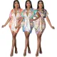 Casual fashion digital printing multi-color shirt skirt