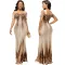 Sexy digital printed one neck strapless dress
