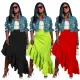 Fashionable sexy plain ruffle skirt