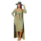 New style long sleeved coat, bodice, long skirt, solid color, positioning pattern, two-piece set