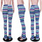Color stripe knitted hollow jacquard fashion pile pants flared pants