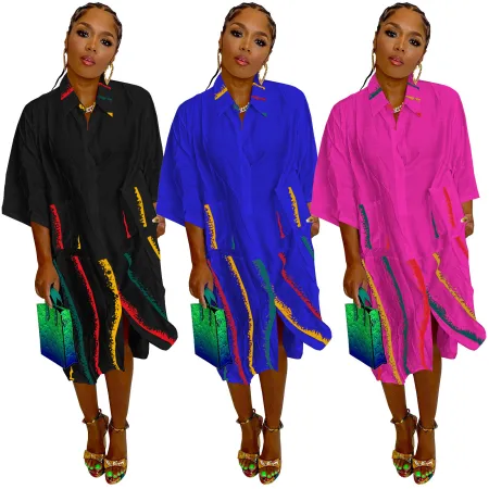Two large pockets for medium sleeve shirt skirt