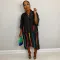 Two large pockets for medium sleeve shirt skirt