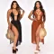 Sexy suspender mesh perspective beach dress