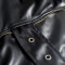 Fashionable sleeveless ruffled faux leather coat