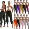 Solid casual pants with leg retracting neutral overalls