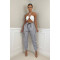 Solid casual pants with leg retracting neutral overalls