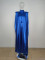 Long gown dress with high neck and big hem