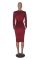 Thickened long sleeve round neck casual dress for women