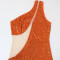Sequins Slant Shoulder Trim Height Split Dress
