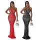 Perspective hot drill fitting dress