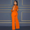 Hollow out perspective lace up jumpsuit