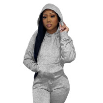 Oversize printed hooded loose sweater single top