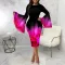 Sexy Fashion Digital Print Flare Sleeve Dress