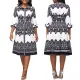 SEXY DIGITAL PRINT 9/4 SLEEVE DRESS