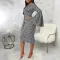 Sexy Fashion Digital Print Flare Sleeve Dress