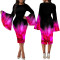 Sexy Fashion Digital Print Flare Sleeve Dress