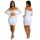 Sexy off shoulder ripped dress