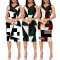 Sexy digital printed sleeveless V-neck dress