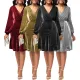 Sexy fashion solid casual V-neck dress