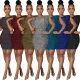 Sexy fashion bright silk round neck dress