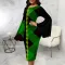 Sexy Fashion Digital Print Flare Sleeve Dress