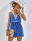 Casual lace V-neck solid sleeveless jumpsuit