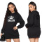 Hooded mid length top sweater skirt
