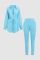 Autumn and winter new solid color cardigan tie casual two-piece set