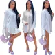 Sexy Side Split Solid Shirt Dress