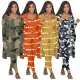 Fashionable women's suspender printed long cloak, pit strip three piece set