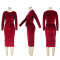 Autumn and winter velvet slim mid length skirt temperament women's dress