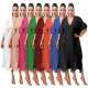 European and American women's handmade knitting see through tassel long skirt
