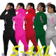 Oversize printed casual hoodie suit