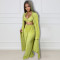Sexy, fashionable and comfortable pleated cloth long cape wide leg pants 3-piece set