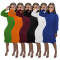 High neck ruffle hand knitted  Sweater Dresses