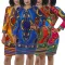 Sexy digital printed national style dress