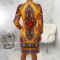 Sexy digital printed national style dress