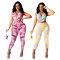 Summer sexy chest ring cutout print jumpsuit