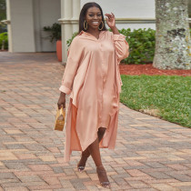 Long sleeve irregular lining dress