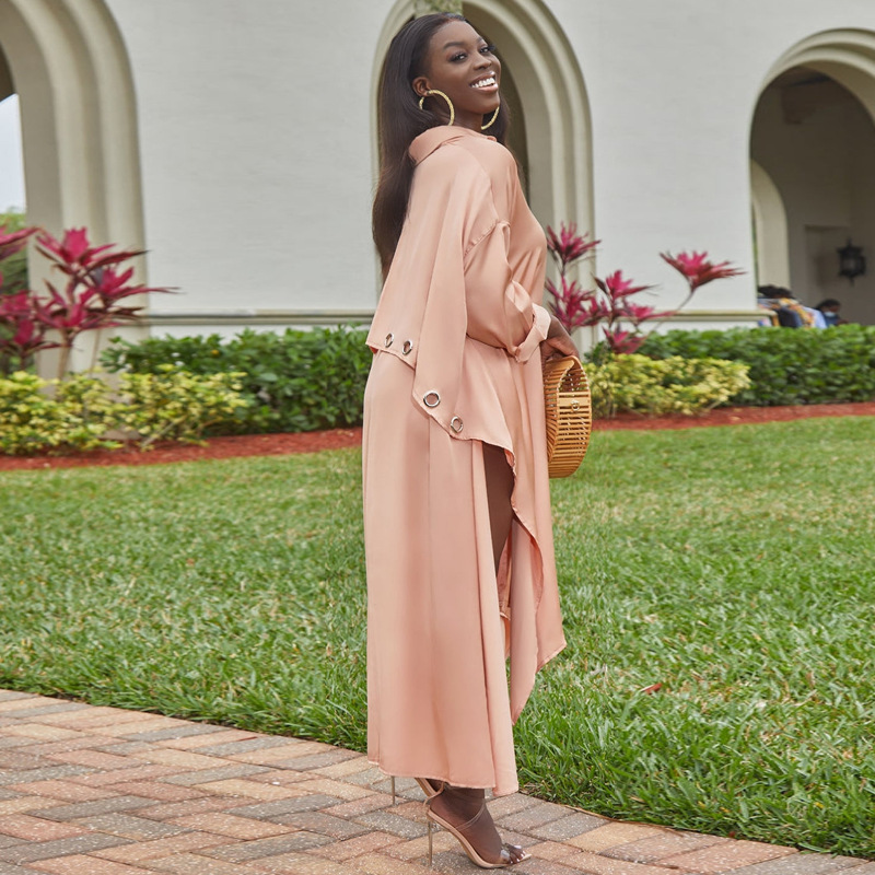 Long Sleeves Irregular Slim Fit Fringe Dress.