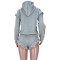 Hip wrap shorts hooded sweater casual suit