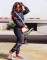 Windbreaker splicing casual European and American two-piece set