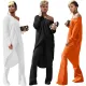 Irregular round neck diagonal top wide leg trousers casual suit