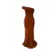 Slightly shouldered flat neck silk glossy dress
