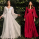 Sexy Deep V Long Sleeve Dress Slim Fit Dress