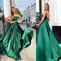 Sexy halter backless bridesmaid evening dress
