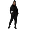 Fashion casual hoodie suit solid two-piece set